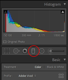 An image outlining the Graduated filter in the guide to Lightroom Presets